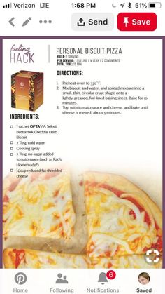 an advertisement for personal biscuit pizza with instructions