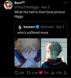 two screenshots of anime characters, one with green hair and the other with white hair