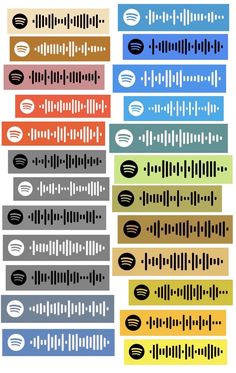 several different types of sound waves are shown in this graphic file, with the same colors as