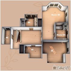 the floor plan for an apartment with multiple rooms