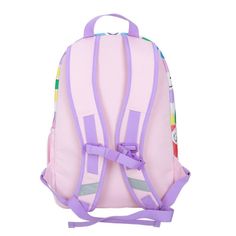 This stylish Crckt Backpack is covered in a fun print and includes a removable plush dangle. This durable backpack has 1 zippered front pocket and a large main compartment to keep everything safe inside. It includes a side mesh pocket and internal organizer which is perfect for securing small items. Customize a perfect fit with the adjustable shoulder straps. Playful Pink Backpack With Zipper Closure, Multicolor School Backpack With Zipper Closure, Multicolor Backpack For Daycare And End Of School Year, Fun Multicolor Student Backpack, Playful Multicolor Backpack With Zipper Closure, Playful School Backpack With Zipper Closure, Playful School Backpack With Zipper, Multicolor Backpack For Daycare, Playful Multicolor Backpack For Students