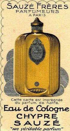 an old advertisement for cologne in french