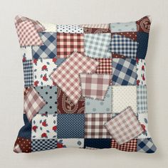 patchwork american throw pillow by inspired heart