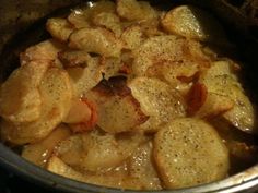 the food is cooked and ready to be eaten in the crock pot on the stove