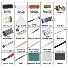 an image of sewing tools that are labeled in the diagram on this page to learn how to use them