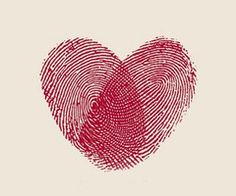 a red fingerprint heart with the words matt & kayya august 11, 2012