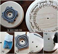 the instructions for how to make a diy wooden coaster with wood and metal parts