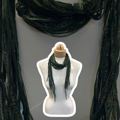 Beautiful boho beaded scarf necklace. This green and gold silk ribbon scarf is the perfect lightweight addition for any season! Comes in linen gift pouch with artist card Heather Robertson, Ribbon Scarf, Beaded Scarf, Mohair Scarf, Artist Card, Scarf Necklace, Gold Silk, Gift Pouch, Green Necklace