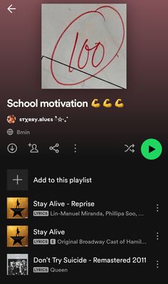 an iphone screen with the words school motivation written in red on it and other text below