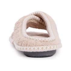 Pamper your feet by picking up a pair of our MUK LUKS Ada Crossband Slippers. The memory foam insole will give your feet the soft and added comfort they deserve. The design allows for added flexibility and still having the slip on convenience. Available in Small (5-6), Medium (7-8), and Large (9-10) and multiple color options. Machine wash cold. Do not bleach. Dry flat. Imported. Beige Soft Slippers, Comfortable Soft Beige Slippers, Comfortable Super Soft Beige Slippers, Beige Soft Comfortable Slippers, Comfortable Flat Slippers With Arch Support, Beige Synthetic Slippers With Cushioned Footbed, Comfy Super Soft Beige Slippers, Beige Cushioned Slide Slippers, Beige Indoor Slippers