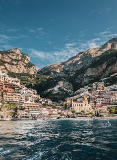 the view of positi from the water