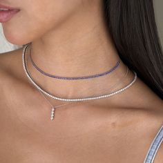 The bolo choker is one of the most popular necklaces of 2023! Available in 14k white gold With 2.57ct tw Blue Sapphires Adjustable 16 inch length Bolo clasp Gift wrap available Diamond Drop Necklace, Popular Necklaces, Bezel Necklace, Diamond Drops, Bezel Diamond, Drop Necklace, Gift Wrap, Blue Sapphire, Choker