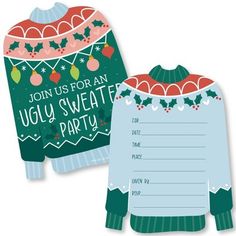 an ugly sweater party is on the table