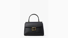 Our Katy bag gets a new look with a polished top-handle design. Done in textured leather it's the go-to bag for days when you want to feel perfectly put together. | Kate Spade Katy Medium Top-Handle Bag, Black Luxury Bags With Top Carry Handle, High-end Everyday Satchel With Top Handle, High-end Everyday Top Handle Satchel, Modern Medium Bags With Detachable Handle, Modern Medium Bag With Detachable Handle, Work Bags With Gold-tone Hardware And Round Handle, Workwear Bags With Gold-tone Hardware And Round Handle, Workwear Bags With Round Handle And Gold-tone Hardware, Medium Evening Bags