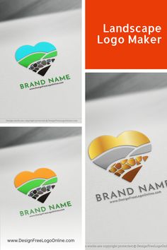 the logo for landscaping company is made up of three different colors and shapes, including an orange