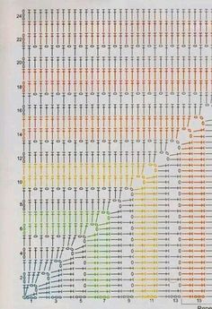 an old book with lines and numbers on the pages that are colored in different colors