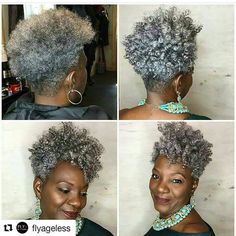 Tapered Natural Hairstyles, Short Gray Hair, Tapered Haircut For Women, Twa Hairstyles, Salt And Pepper Hair