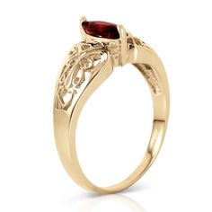 Item: 4616 Description 14k. Solid Gold Filigree Ring With Natural Garnet (Yellow Gold) Original Ring Size 5.50 A Natural Garnet Is Securely Set In This 14k Solid Gold Band. Item Information Metal: 14k. Solid Gold Metal Weight: 2.50 Gr. Center Gemstone 1 Marquis Shape, 6x3 Mm, Garnet = 0.20 Ct Measurements Height: 0.86 In ( 21.8 Mm) Width: 0.3 In ( 7.6 Mm) Elegant Yellow Gold Ruby Ring With Intricate Design, Yellow Gold Ruby Ring With Intricate Design For Promise, 14k Yellow Gold Ruby Ring With Intricate Design, Gold Ruby Ring With Filigree In Fine Jewelry Style, Gold Filigree Ruby Ring Fine Jewelry, Gold Ruby Ring With Filigree Fine Jewelry, Fine Jewelry Yellow Gold Ruby Ring With Intricate Design, Fine Jewelry Gold Ruby Ring With Filigree, Anniversary Ruby Ring In Yellow Gold With Intricate Design