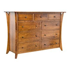 a large wooden dresser with many drawers