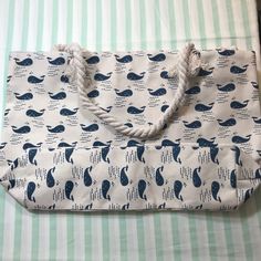 This Super Cute Canvas Bag Has A Blue Whale Print And Rope Handles. Features A Zipper Closure To Keep Your Items Safe. Brand New! See Photos For Details. Can Be Used As A Beach Bag Or Anything You Would Like! :) Blue Cotton Beach Bag For Vacation, Blue Cotton Beach Bag For Summer, Blue Cotton Summer Beach Bag, White Nautical Bags For Summer, White Nautical Summer Bags, Casual Blue Cotton Beach Bag, Casual Blue Beach Bag For Vacation, Blue Nautical Beach Bag, Leather Cowgirl Boots