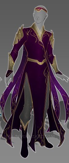 an image of a man dressed in purple and gold