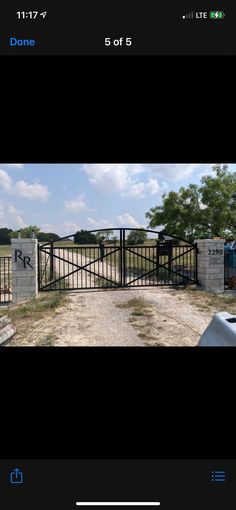 an image of a gate that has been taken from the ground and is being viewed