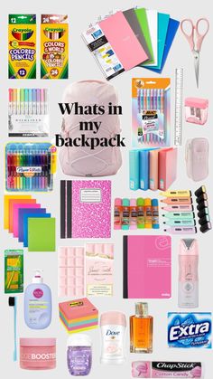 This is everything thing I have in my backpack on a daily basis🎀🎀 Organize Backpack, Tips For Middle School, College Student Hacks, High School Organization