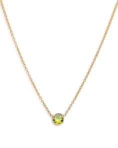 Zoe Lev 14K Yellow Gold Peridot Birthstone Solitaire Pendant Necklace, 16-18 Elegant Gold Peridot Birthstone Necklace, Faceted Yellow Gold Necklaces For May Birthstone, Gold Necklace With Round Peridot Pendant, Gold Peridot Round Pendant Necklace, Formal Yellow Gold Peridot Necklaces, Formal Yellow Gold Peridot Necklace, Yellow Peridot Jewelry For May Birthstone, Yellow May Birthstone Jewelry, Gold Peridot Necklace For Formal Occasions