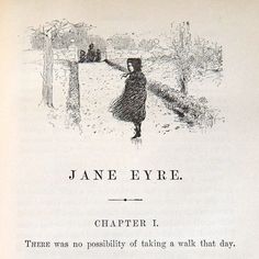 an old book with the title of jane eyre, written in black and white