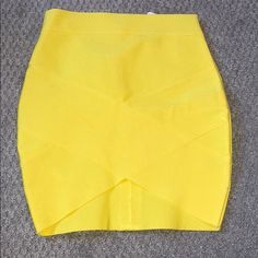 Yellow Mini Skirt. Perfect For The Summer! Nwt And Never Worn! Size Small! Fitted Yellow Skirt For Night Out, Yellow Stretch Mini Skirt, Stretch Yellow Mini Skirt, Yellow Skirt For Night Out, Yellow Mini Skirt For Night Out, Fitted Yellow Mini Skirt For Night Out, Party Mini Skirt In Yellow With Lining, Party Mini Skirt Yellow Lined, Party Yellow Lined Mini Skirt