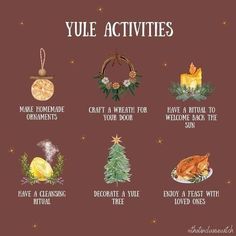 an image of yule activities for the holidays