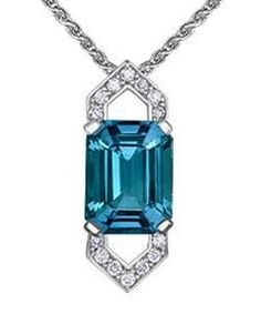 White Gold London Blue Topaz, Diamond Pendant Necklace. White Gold Pendant Necklace, White Gold Chain, White Gold Pendant, White Gold Set, White Gold Chains, Gemstone Necklace Pendant, Elegant Accessories, Diamond Pendant Necklace, London Blue Topaz