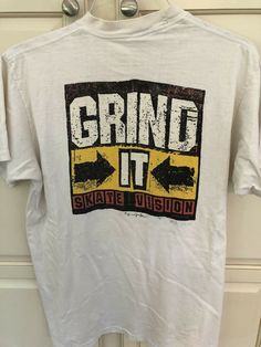 Vintage 1988 Vision Street Wear grind shirt Skateboard White XL Clean shirt with a lot of life left. Has some very small stain on bottom back. Original 1988 shirt Shipped with USPS First Class. Punk 90s, Vision Street Wear, Skateboard, Stain, Street Wear, Mens Graphic Tshirt, Mens Tshirts, Mens Tops, How To Wear