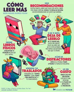 the spanish poster shows different types of things to see in this image, including books and other