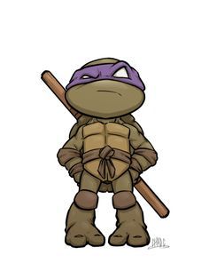 a cartoon turtle holding a baseball bat