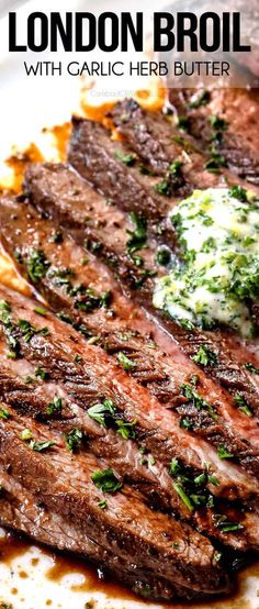 the london broil steak with garlic herb butter