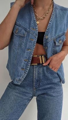 Denim Fall Outfits, Outfit Denim Jacket, Gala Gonzalez, Outfit Denim, Looks Jeans, Emmanuelle Alt, Denim Jacket Outfit