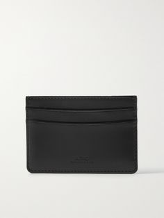 A.P.C.'s cardholder is minimal and sleek. It's made from smooth black leather and debossed with logo-branding. Classic Black Wallet With Engraved Logo, Black Leather Card Holder With Embossed Logo, Classic Leather Card Holder With Embossed Logo, Black Leather Wallet With Engraved Logo, Modern Leather Card Holder With Embossed Logo, Black Leather Wallets With Engraved Logo, Black Leather Card Holder With Engraved Logo, Classic Leather Wallets With Engraved Logo, Classic Business Wallets With Engraved Logo