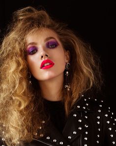 Tanya Kizko Turns Up the Glam Factor for Flaunt Magazine 80s Pop Star Aesthetic, 80s Glam Makeup, 1980 Makeup, 80s Pop Star, 80s Cowgirl, Tanya Kizko, 80's Makeup, 1980s Makeup And Hair