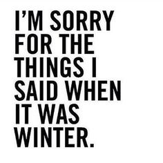 the words i'm sorry for the things i said when it was winter, on a pink background