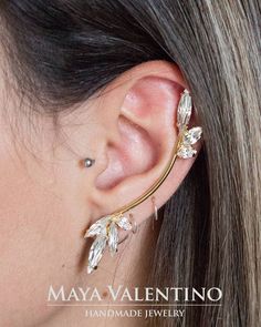 Ear Cuff Earrings, Bridal Ear climber, Climbing earring, Bridal earrings, Prom Earrings Swarovski ear cuff, Ear Crawler Earrings, Bridesmaid. Ear Cuff Earrings, Bridal Ear climber, Climbing earrings, Bridal earrings, Prom Earrings, Swarovski ear cuff, Ear Crawler Earrings, Bridesmaid gift, Bridesmaid earrings, silver ear cuff, rhinestone jewelry, ear climber, Gift for her. Amazing ear cuff designer earrings, great for prom, bridal and gift for a best friend, Designed & created by Maya Valentino with lovely sparkling crystals from Swarovski®    Earring side ( ear cuff ): 6.3 cm length Similar stud size ( comes with left or right option automatically )  1.9 cm x 1.2 cm 🔴Left or right options comes similar studs 🔴 Basic customize variations available in variations drop-down menu. 🔴 Bulk or Statement Wedding Jewelry, Climbing Earrings, Earrings Prom, Earring Bridal, Crystal Ear Cuff, Crawler Earrings, Ear Cuff Earrings, Ear Crawler, Ear Crawler Earrings