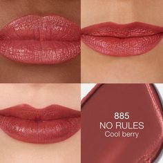 A high-end dimensional satin lipstick that delivers long-lasting comfort with vibrant, pure-color payoff. Explicit lipstick. Cool berry. Satin finish. LIPSTICK. Shea Butter Body Shop, Makeup News, Afro Textured Hair, Makeup Sale, Grande Cosmetics, Rosehip Seed Oil, No Rules, Satin Lipstick, Glamour Makeup