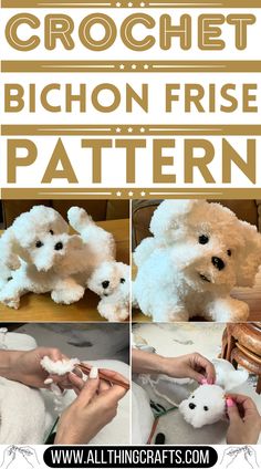 Cutest Crochet Bichon Frise Amigurumi Pattern - All Thing Crafts Crochet Bichon Frise Free Patterns, Cutest Crochet, Bichon Dog, Dog Patterns, Crochet Dog Patterns, Cat Amigurumi, Halloween Crochet, Crochet Dog, Bichon Frise