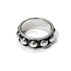 This ring features silver bold domed beads over an antiqued silver channel and looks great worn solo or stacked with your favorite rings. Brighton Shops, Silver Cleaner, Brighton Jewelry, Jewelry Cleaner, Favorite Rings, Handbag Accessories, Brighton, Antique Silver, Bangle Bracelets