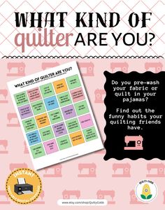 What Kind of Quilter Are You, Get to know everyones quilting habits in a hilarious way!  QUILT GAME, Instant Digital Download, Printable Game, Quilty Cobb Digital downloads make life easier, NO SHIPPING and you get it immediately! **Please note- this is NOT A PHYSICAL PRODUCT, therefore, there will be no returns accepted.  Make sure your computer is able to download these formats before purchasing. These files are strictly for personal or small business use in creating any physical products.  Pl Quilters Party Games, Christmas Games For Quilters, Games To Play At Quilt Retreats, Dungeons And Dragons Quilt Patterns, Quilt Guild Party Games, Quilt Guild Programs, Quilters Quotes, Would You Rather Game, Sewing Humor