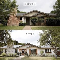 before and after photos of a house in the suburbs