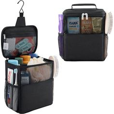 Take all of your shower essentials on the go, carry full-sized shampoo, conditioner, body soap, toothpaste, tooth brushes, and anything else you may need for the whole family. It is perfect for college dorm, travel, camping, gym, business trip, visit family, and so much more! The side mesh pockets hold small items that aren't too bulky, like comb, scrunchie or claw clip. The zippered mesh pocket on the lid for storing frequently used items, like toothbrush, toothpaste. Fold up the shower bag in Shower Caddy College, Dorm Shower Caddy, Shower Bag, Shower Organizer, College Dorm Room Essentials, Caddy Bag, Portable Shower, Shaving Accessories, Shower Organization