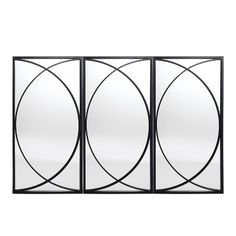 three panels with mirrors on each side