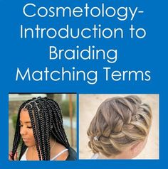 This 25 term matching worksheet will help to introduce your students to braiding.  Terms include:  French braid, weaving, hair extensions, rope braid, underhand technique, plait, overhand technique, and other relevant terms.Can be used as a pretest, warm up, classwork assignment, quiz, or review.  Answer key provided.Please visit my store! Shellye's Health Sciences Cosmetology Worksheets, Bun Men, Carrot Hairstyles, Short Hair Fringe, Cosmetology Student, Dye Techniques, Oval Face Hairstyles, Asian Short Hair, Knotless Braids