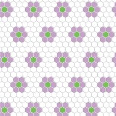 an abstract pattern with hexagonal shapes in purple, green and white on a white background